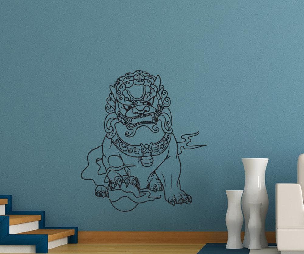 Vinyl Wall Decal Sticker Chinese Guardian Lion #1455