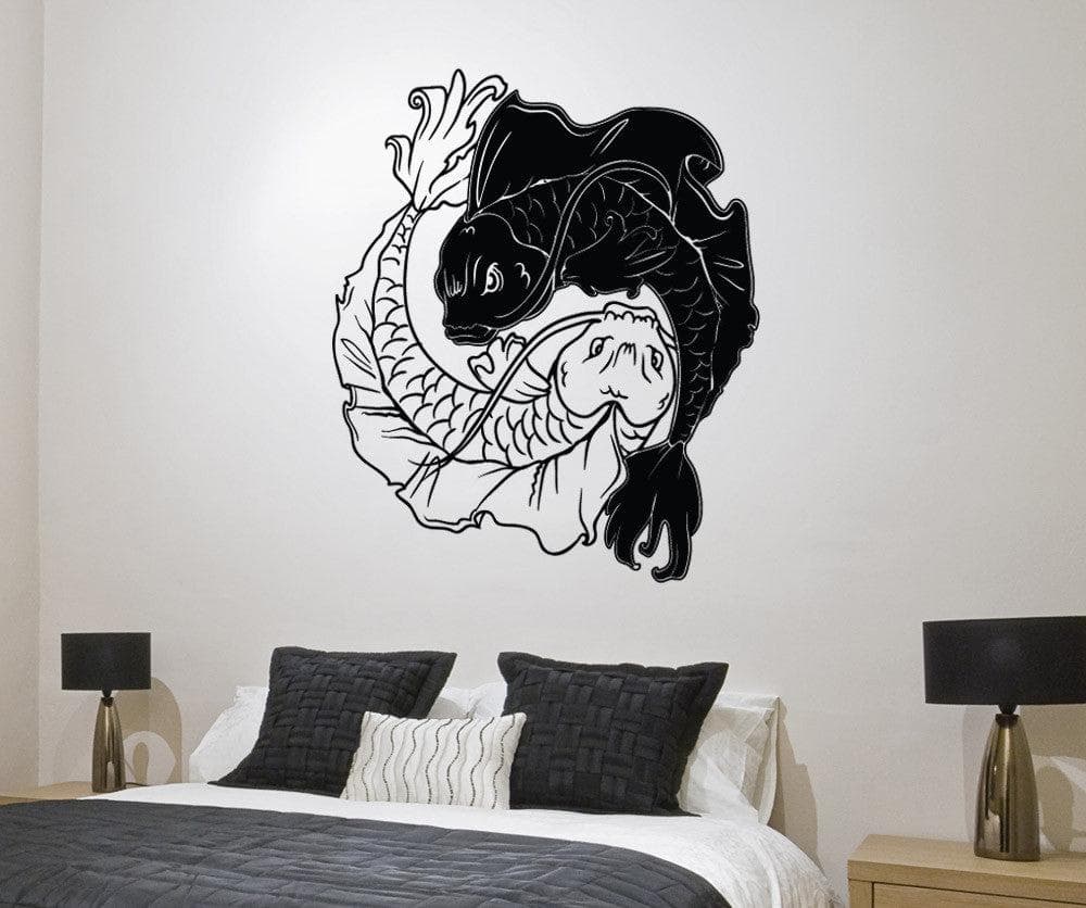 Koi Fish Yin Yang Vinyl Wall Decal Sticker. #1461