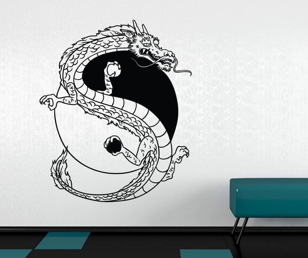 Vinyl Wall Decal Sticker Dragon Yin Yang #1462