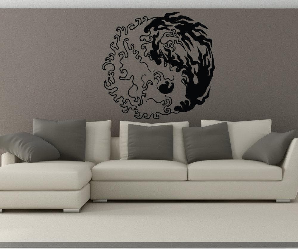 Vinyl Wall Decal Sticker Fire and Water Yin Yang #1463