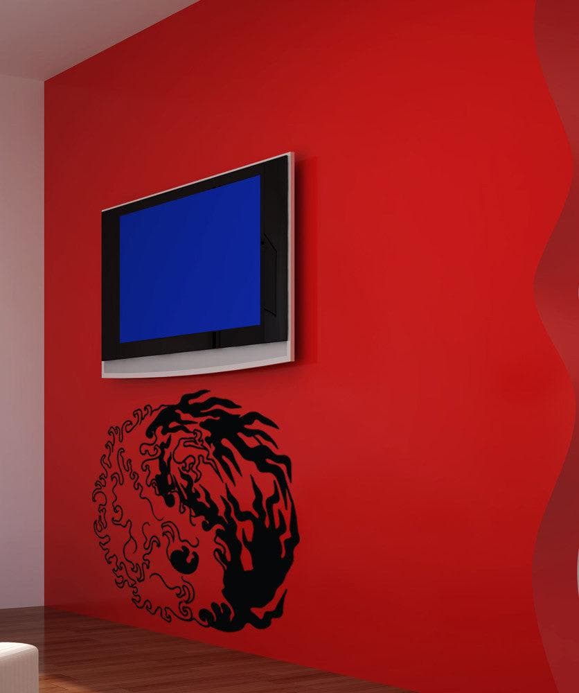 Vinyl Wall Decal Sticker Fire and Water Yin Yang #1463