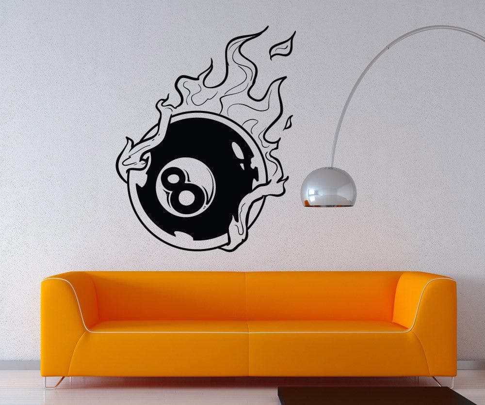 Vinyl Wall Decal Sticker Flaming 8 Ball #1487