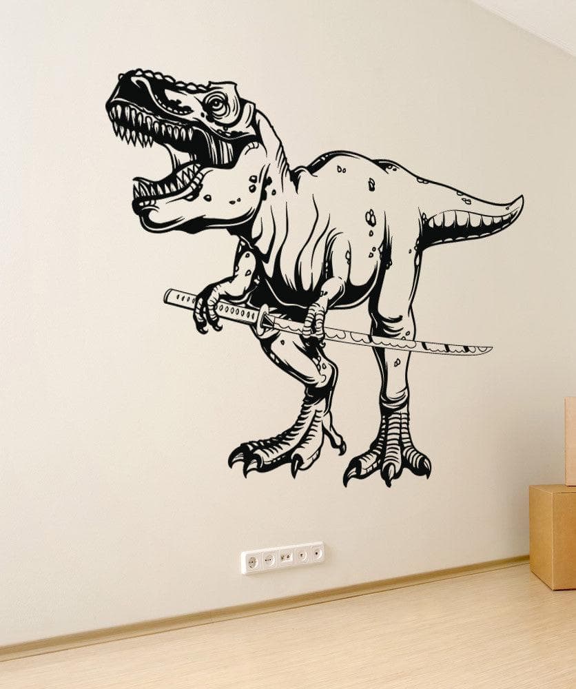 Vinyl Wall Decal Sticker Samurai T-Rex #1492
