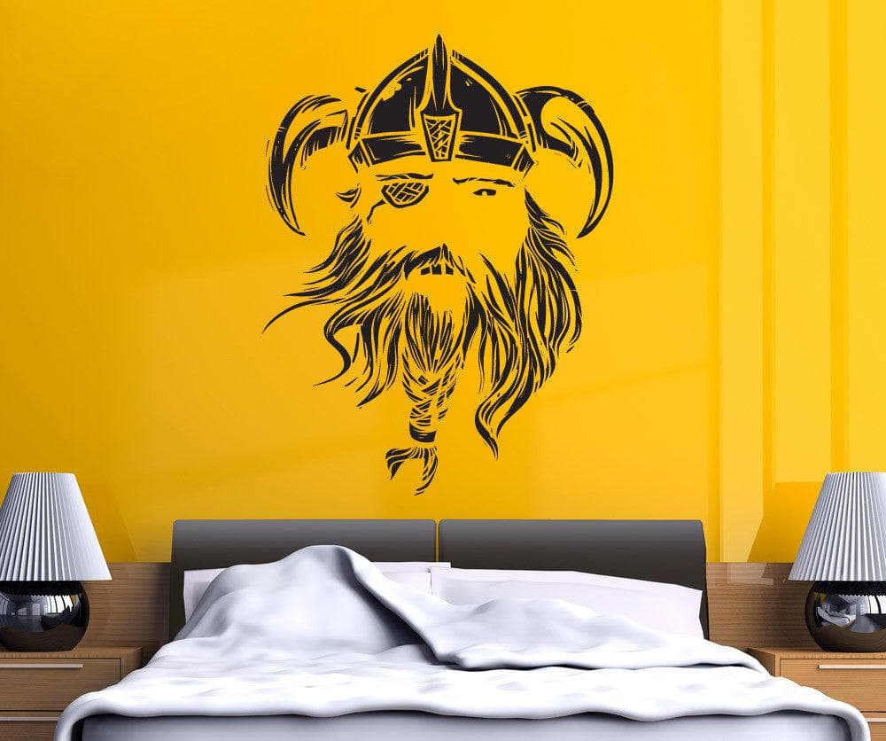 Vinyl Wall Decal Sticker Viking Face #1494