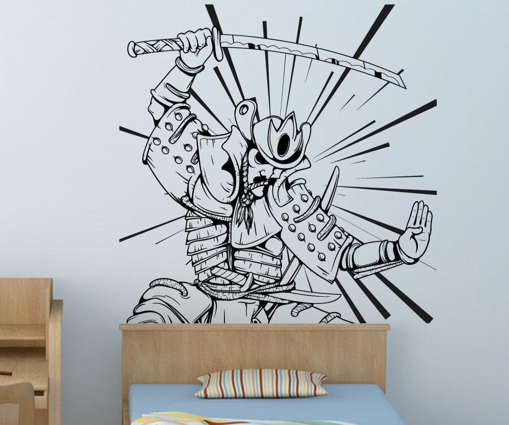 Vinyl Wall Decal Sticker Samurai In Action #1497