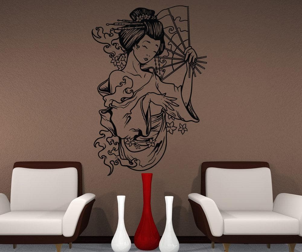 Japanese Geisha Wall Decal Stick. #1503
