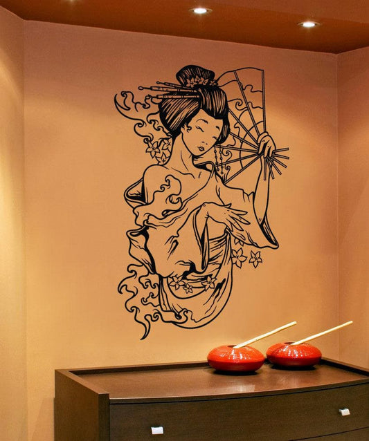 Japanese Geisha Wall Decal Stick. #1503
