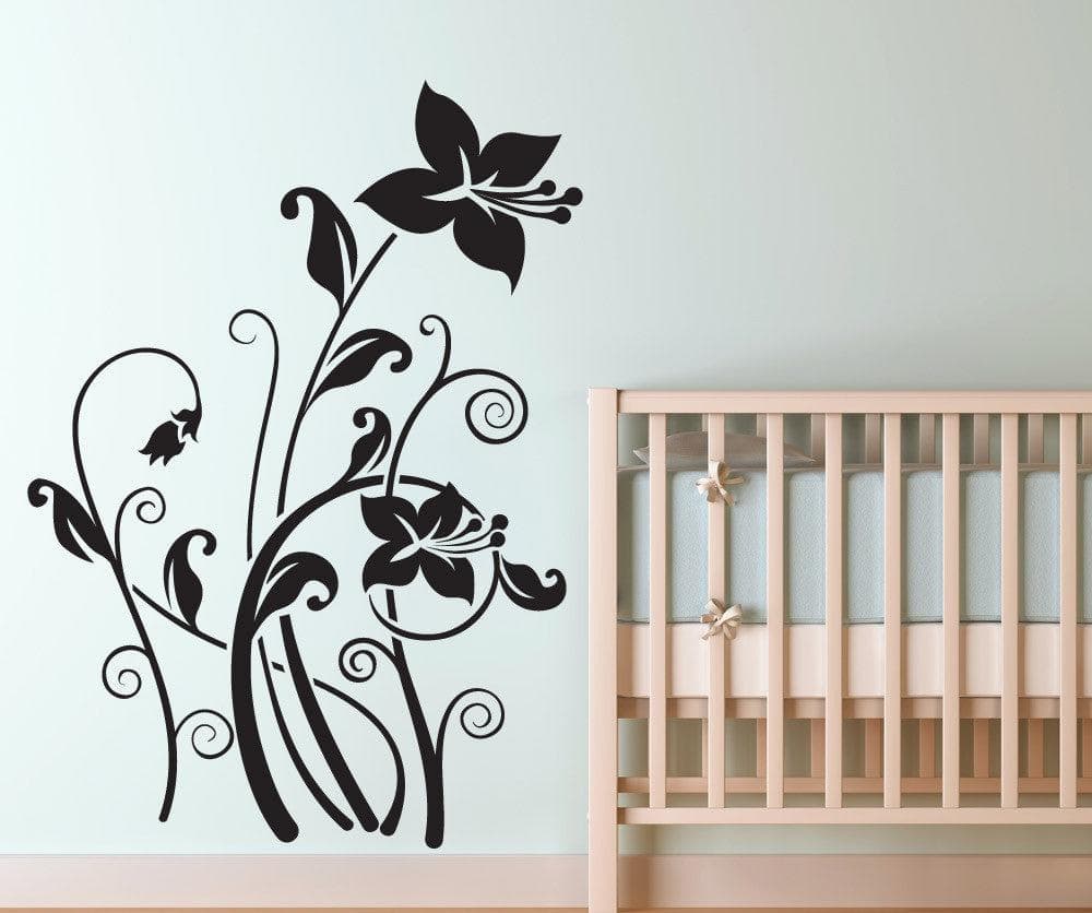 Tall Lilies Wildflower Vinyl Wall Decal Sticker. #1506