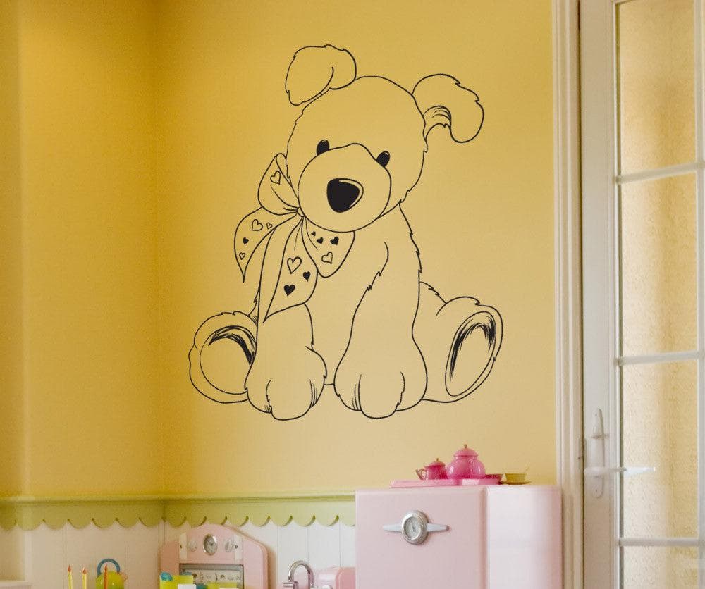 Vinyl Wall Decal Sticker Stuffed Puppy #1522