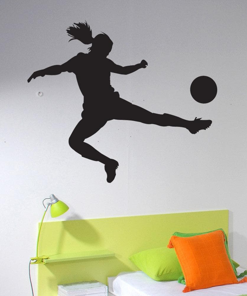 Female Soccer Player Wall Decal Sticker. #1533