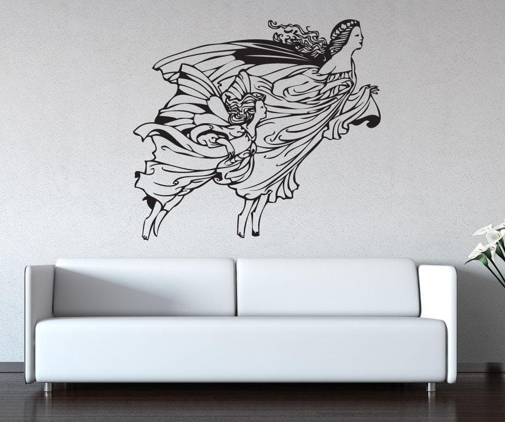 Vinyl Wall Decal Sticker Mother Daughter Angels #1547