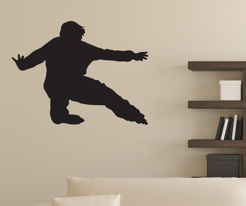 Vinyl Wall Decal Sticker Rollerblading Silhouette #1552
