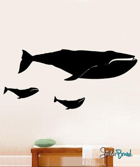 Vinyl Wall Decal Sticker Whale Baby Family #196