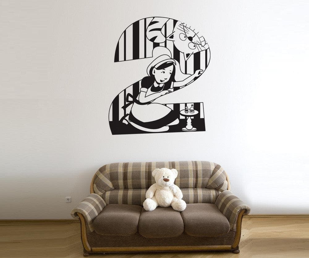 Vinyl Wall Decal Sticker Alice in Wonderland Number Two #OS_DC242