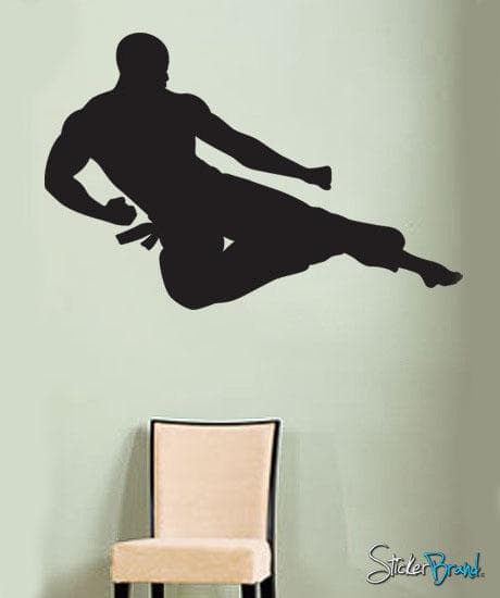 Vinyl Wall Decal Sticker Karate Flying Kick #225