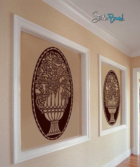 Vinyl Wall Decal Sticker Floral Rose and Fruit Dual Ornaments #234