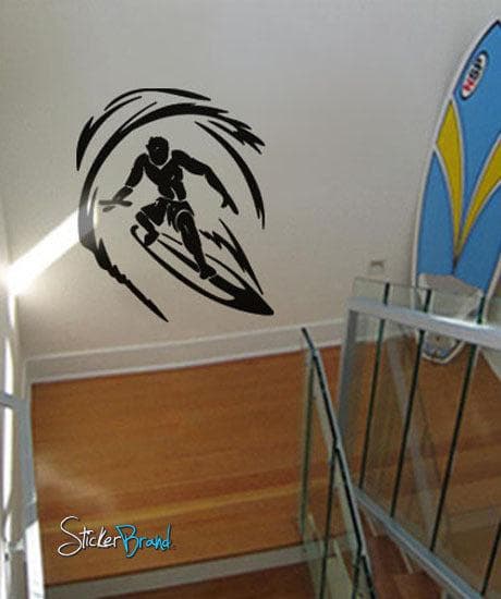 Vinyl Wall Decal Sticker Surfer Surfing Wave #254