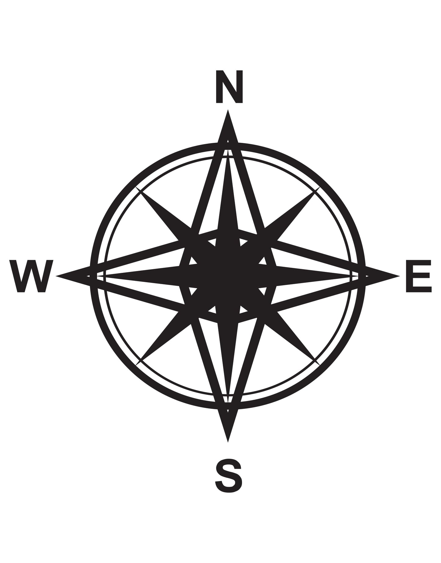 Compass Wall Decal Sticker. Nautical Theme Decor. #263