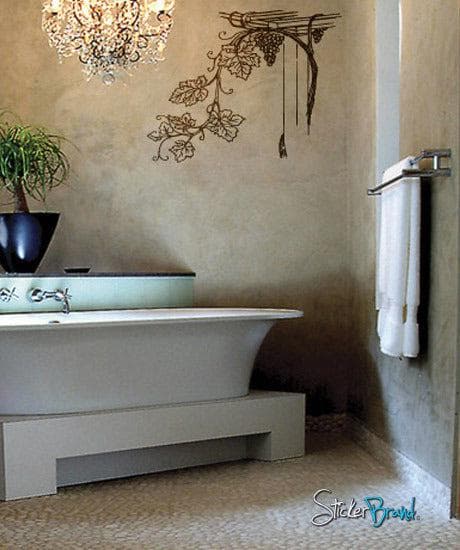 Grape Vine Floral Vinyl Wall Decal Sticker for the Kitchen. #276