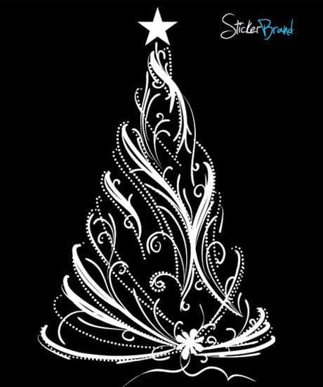 Christmas Tree Wall Decal Sticker in white.