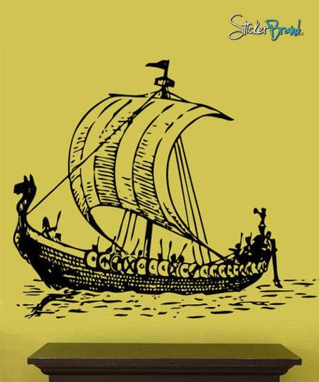 Viking Ship Wall Decal Sticker. Nautical Theme Wall Art. #291