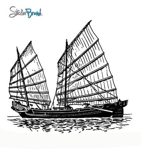 Vinyl Wall Decal Sticker Hong Kong Junk Boat Ship #293