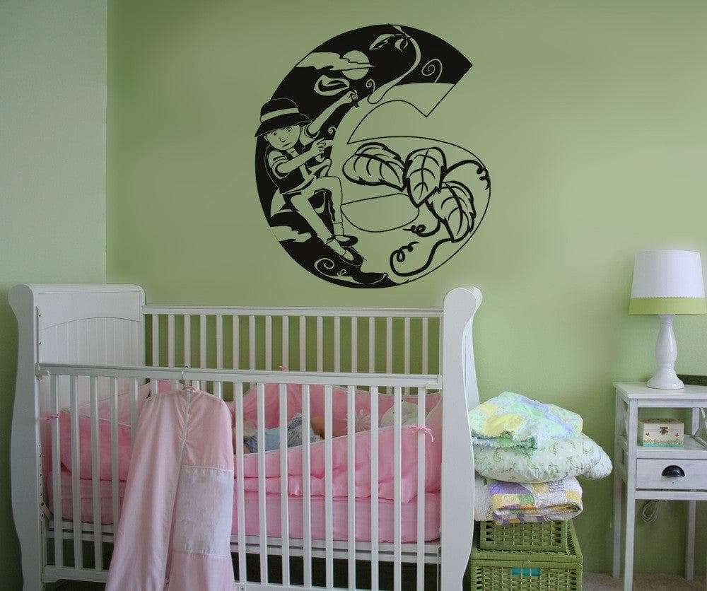 Vinyl Wall Decal Sticker Jack and the Beanstalk Number Six #OS_DC250