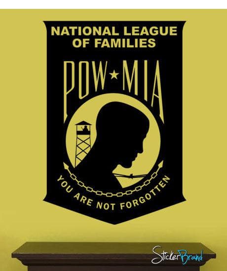 Prisoner Of War * Missing In Action. We are not Forgotten. POW MIA Military Wall Decal. #317