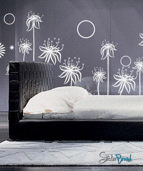 Vinyl Wall Decal Sticker Flower Floral Blossom Stem #330