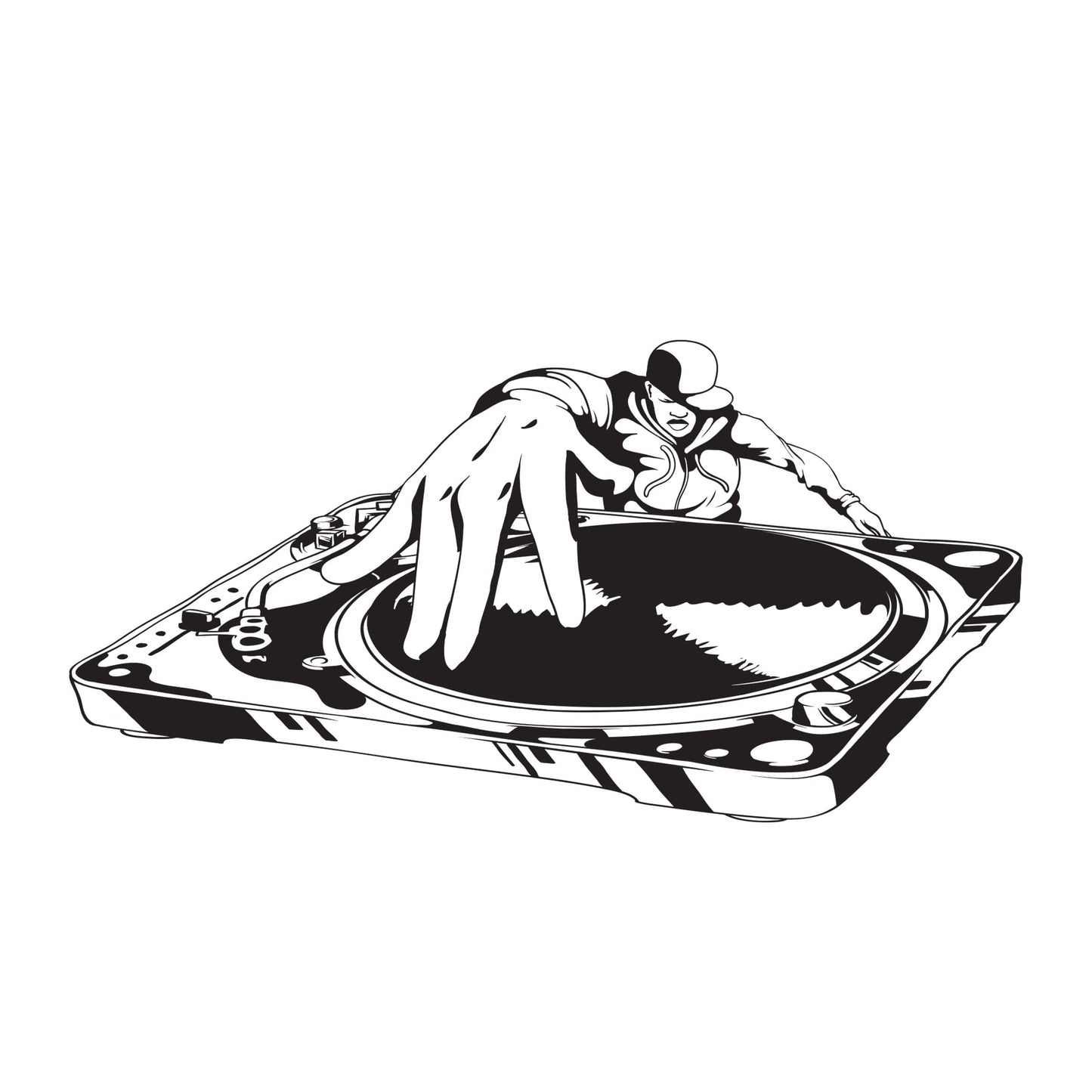 Hip Hop DJ Turntable Urban Music Vinyl Wall Decal Sticker. #335