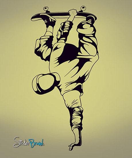 Vinyl Wall Decal Sticker Skater Upside Down Skate Board #337