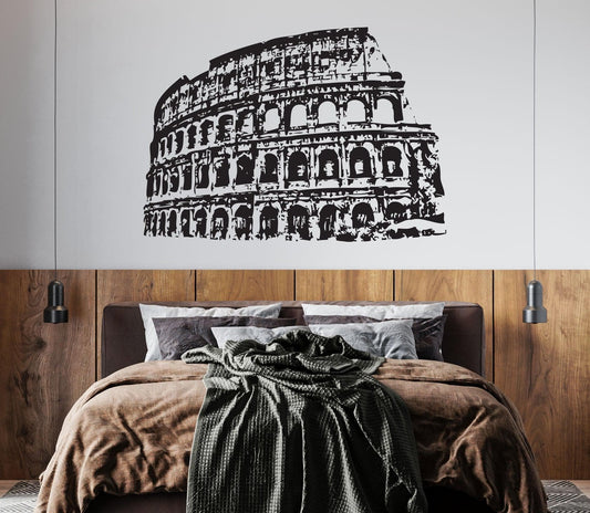 Roman Colosseum Vinyl Wall Decal Sticker. Rome Italy Theme Decor. #354