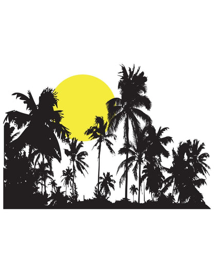 Tropical Night Sunset Palm Tree Wall Decal. #376