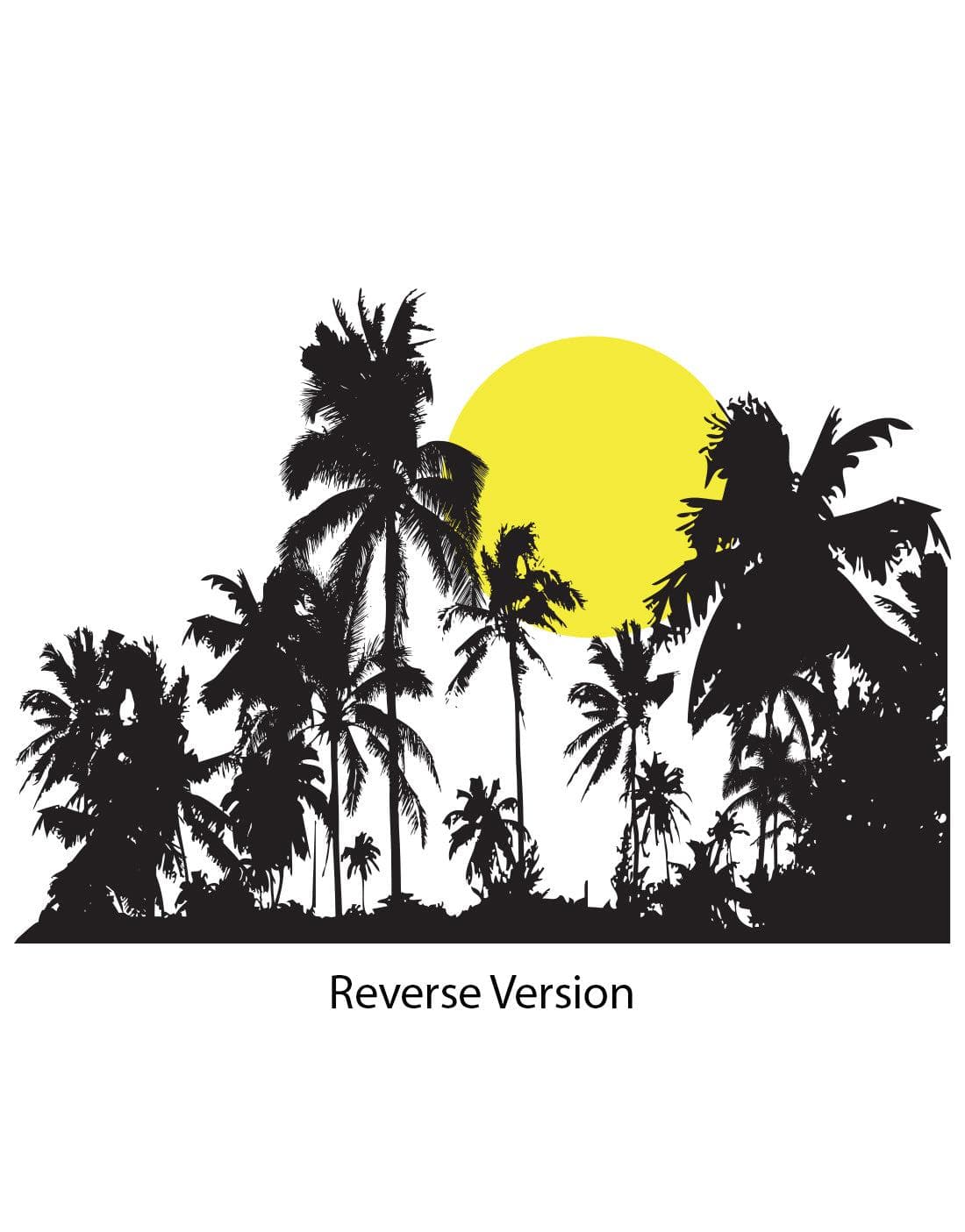 Tropical Night Sunset Palm Tree Wall Decal. #376