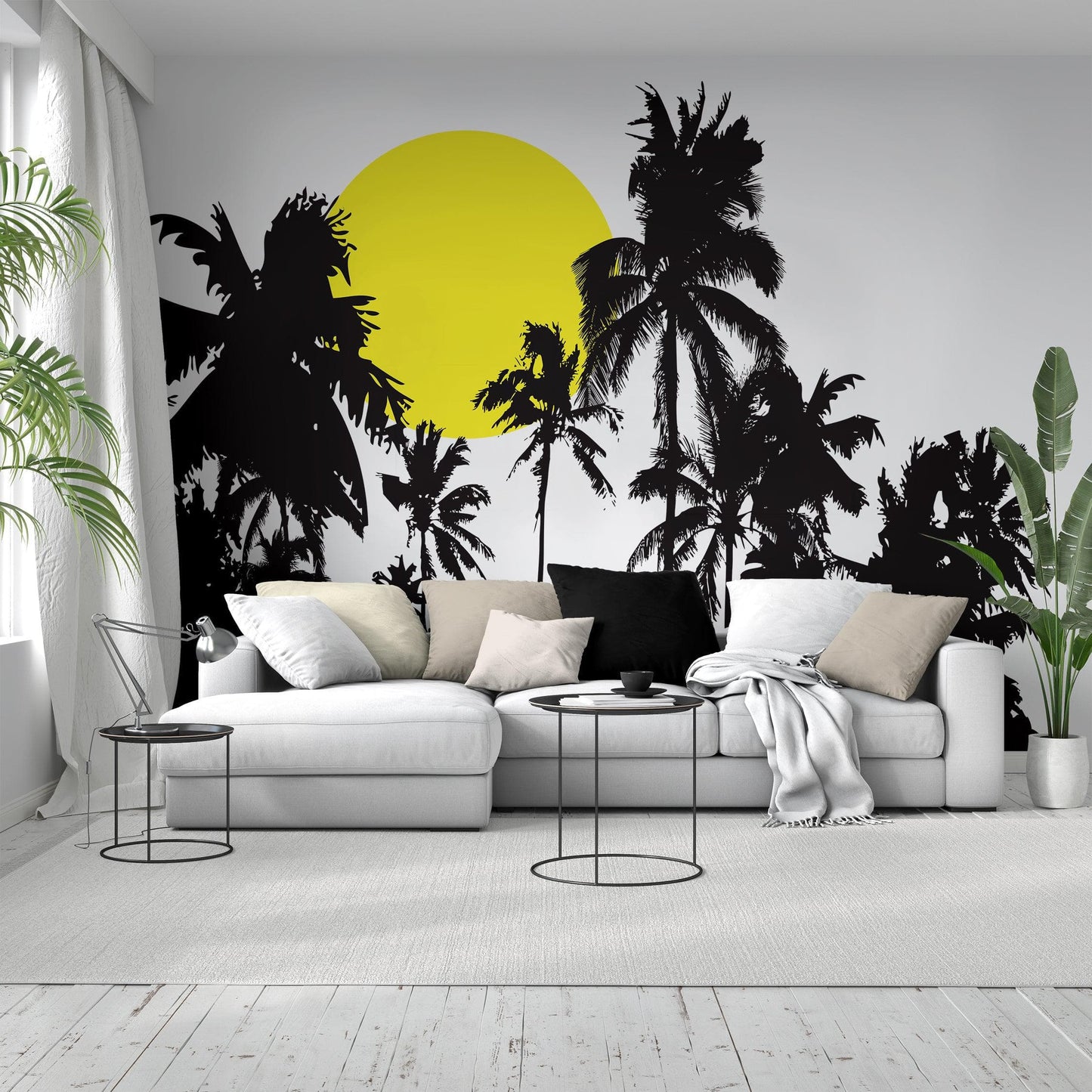 Tropical Night Sunset Palm Tree Wall Decal. #376