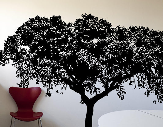 Overhanging Tree Top with Grass Vinyl Wall Decal Sticker. #386