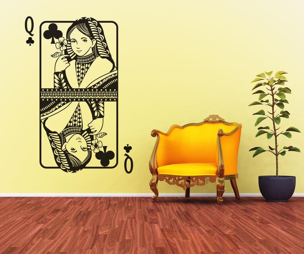 Vinyl Wall Decal Sticker Queen of Clubs #OS_DC358