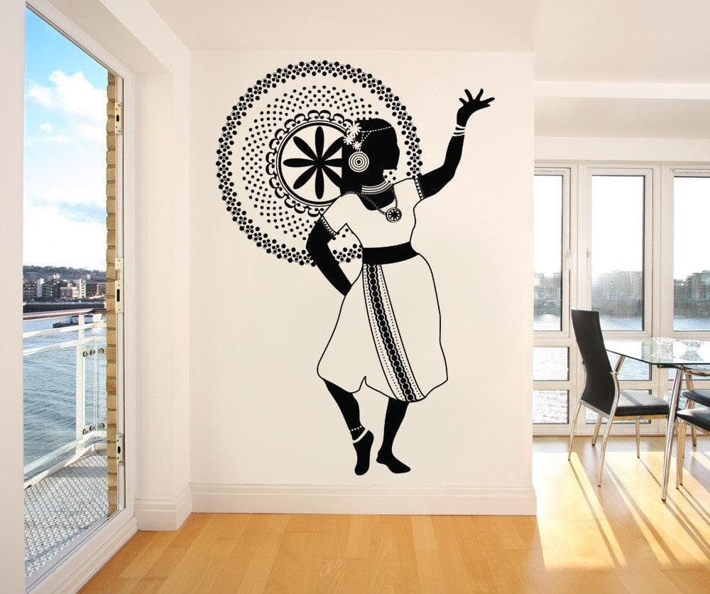 Vinyl Wall Decal Sticker Dancing Indian Girl #OS_DC143