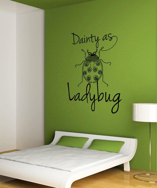 Vinyl Wall Decal Sticker Dainty as a Ladybug #OS_DC212