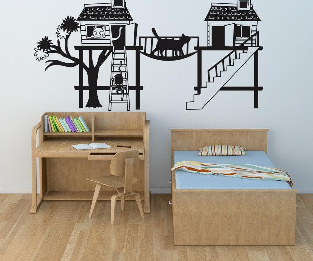 Vinyl Wall Decal Sticker Cat House #OS_DC350