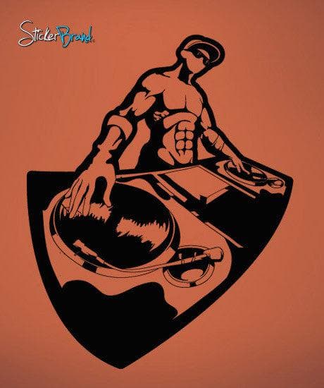 Turntable DJ Vinyl Wall Decal Sticker. Urban Party Theme Decor. #405