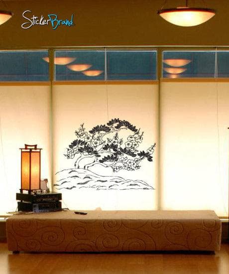 Oriental Flowers Ornament Vinyl Wall Decal Sticker. #406