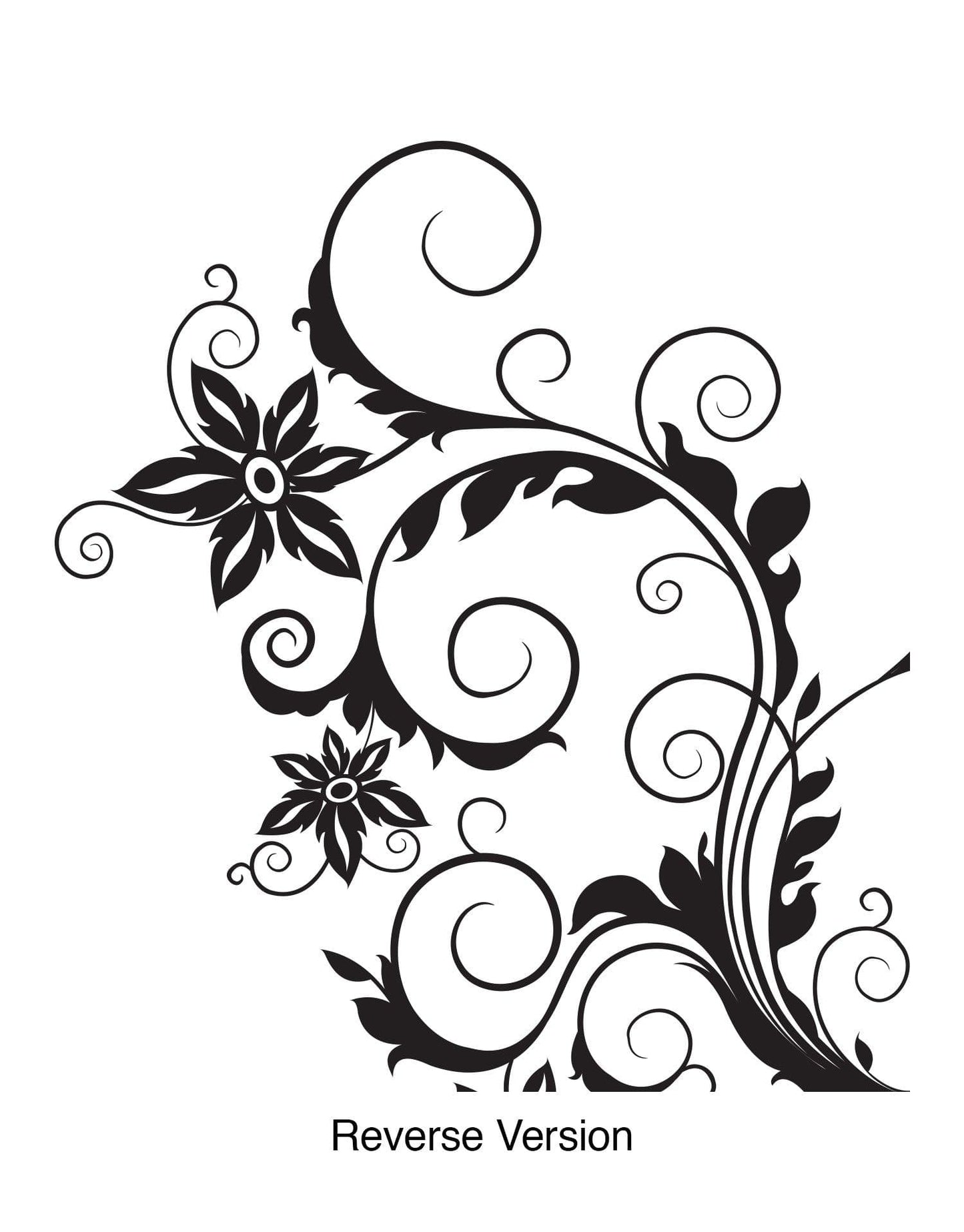 Swirl Flower Bush Wall Decal Design. #419