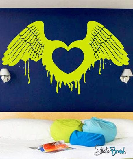 Vinyl Wall Decal Sticker Heart Wings Angel #422