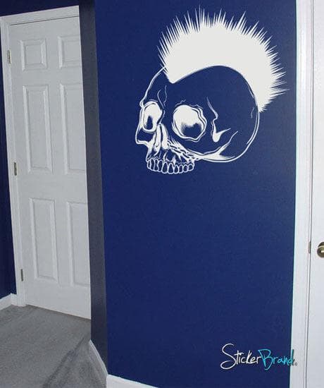 Vinyl Wall Decal Sticker Mohawk Skull #448