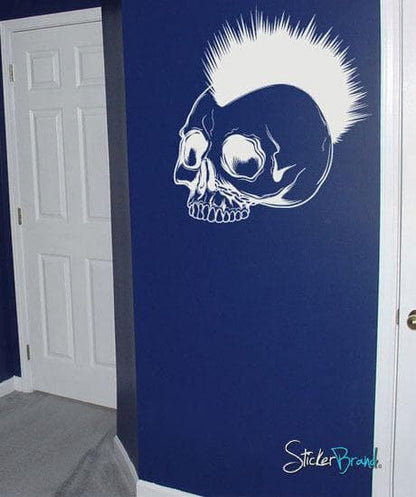 Vinyl Wall Decal Sticker Mohawk Skull #448