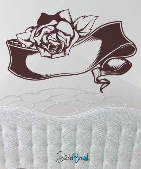 Vinyl Wall Decal Sticker Rose Banner #450