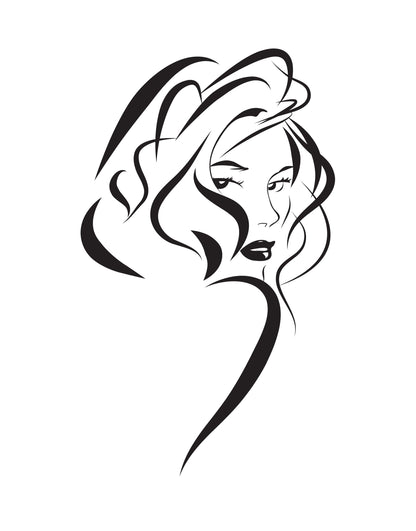 Sexy Girl Hair Style Vinyl Wall Decal Sticker. #471