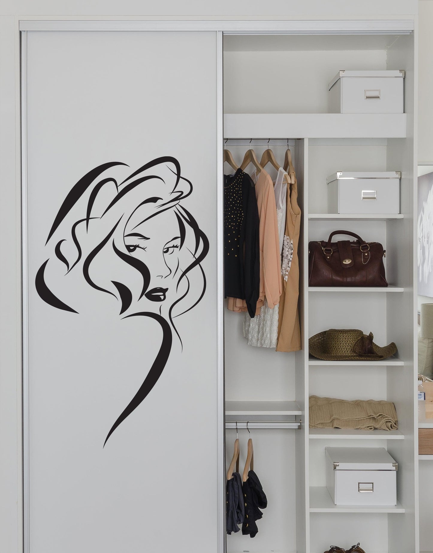 Sexy Girl Hair Style Vinyl Wall Decal Sticker. #471