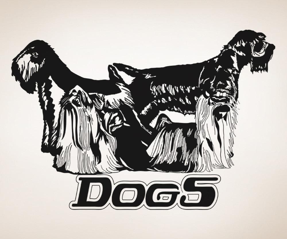 Vinyl Wall Decal Sticker Long Haired Dogs #OS_AA617